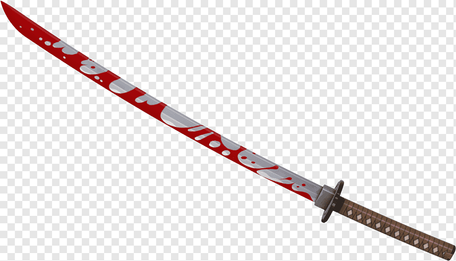 Red and Silver Katana Sword - Digital Illustration for Gaming & Art
