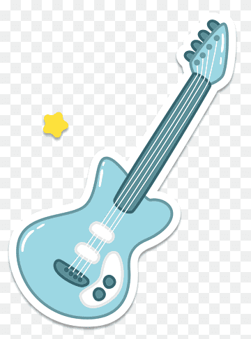 Cute Cartoon Electric Guitar Illustration for Music Websites & Kids’ Content