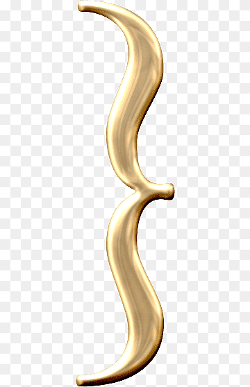 Golden Curly Brace Symbol - High-Quality PNG for Design & Development
