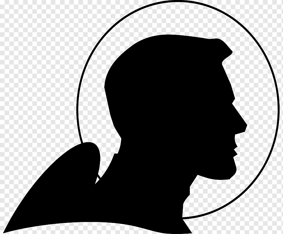 Saint or Angel Silhouette Icon - Religious Symbolism Vector Graphic