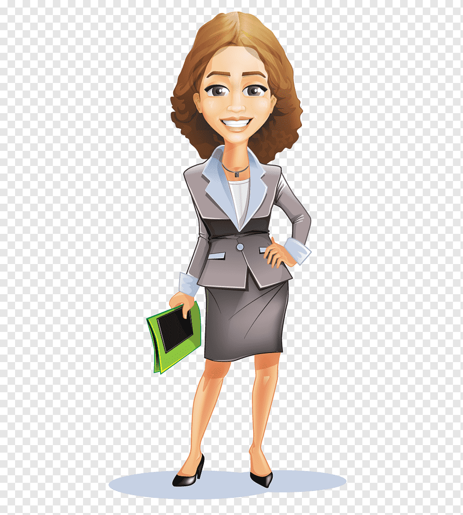 Confident Businesswoman Cartoon Illustration for Corporate Websites