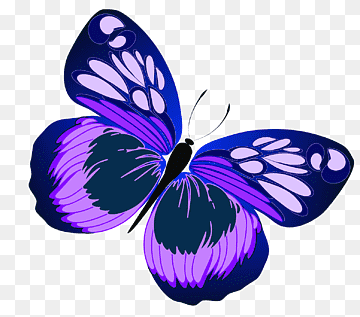 Vibrant purple and blue butterfly with intricate wing patterns on transparent background.