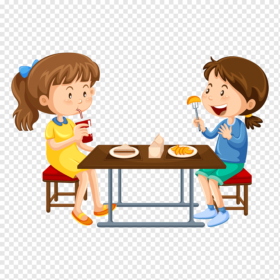 Kids Sharing a Happy Mealtime - Friendly Dining Illustration