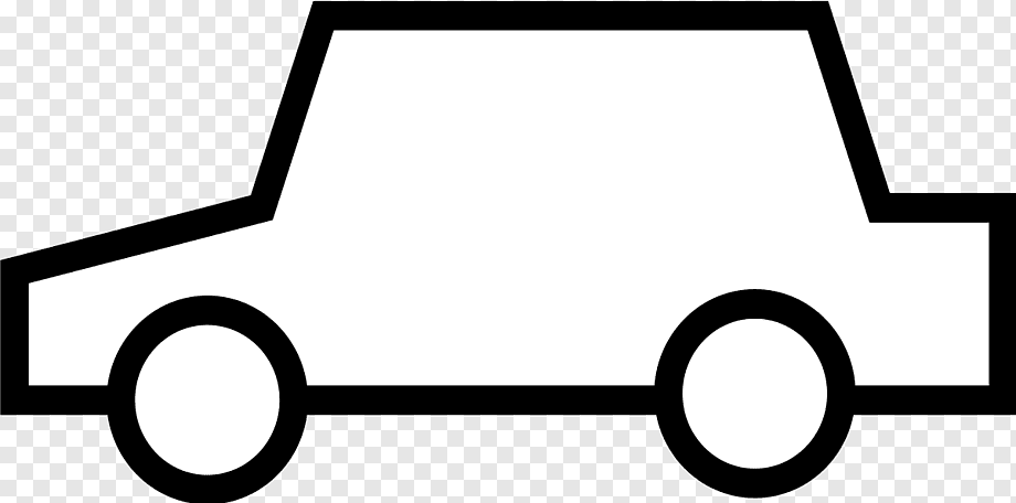 Simple black-and-white line drawing of a car silhouette viewed from the side.