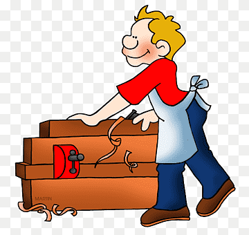 Carpenter Carrying Toolbox - Illustration for DIY & Woodworking Sites