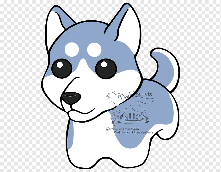 Adorable Cartoon Husky Illustration - Free PNG Download