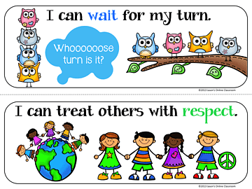 Two educational posters teaching children patience and respect with illustrated owls and diverse kids around a globe.