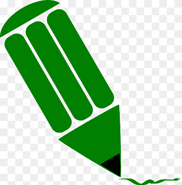 Green stylized pencil drawing a wavy line on transparent background.
