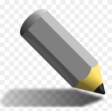 A realistic 3D-rendered yellow pencil with a gray barrel, sharpened tip, and soft shadow on transparent background.