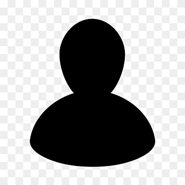 Generic black silhouette icon of a person on transparent background, used as a placeholder for user profile images.