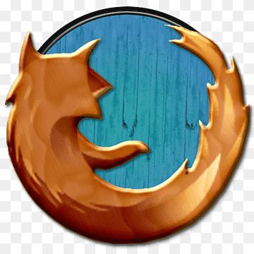 Firefox browser logo featuring an orange fox wrapping around a blue globe.