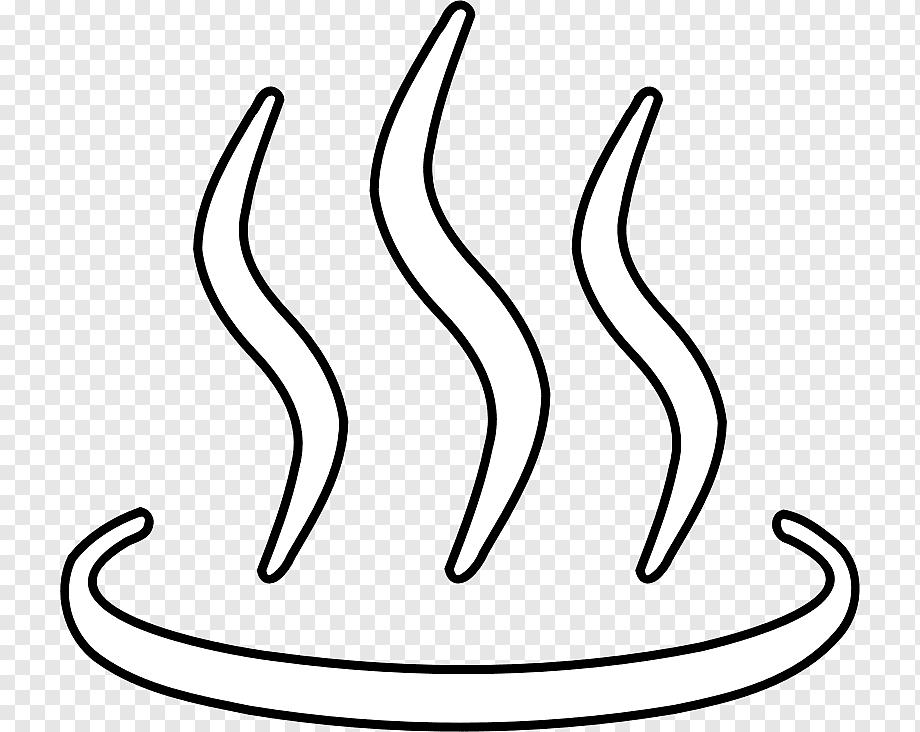 Simple line drawing of steam rising from a hot surface, indicating heat or warmth.
