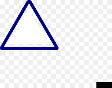 Blue outlined equilateral triangle on transparent background