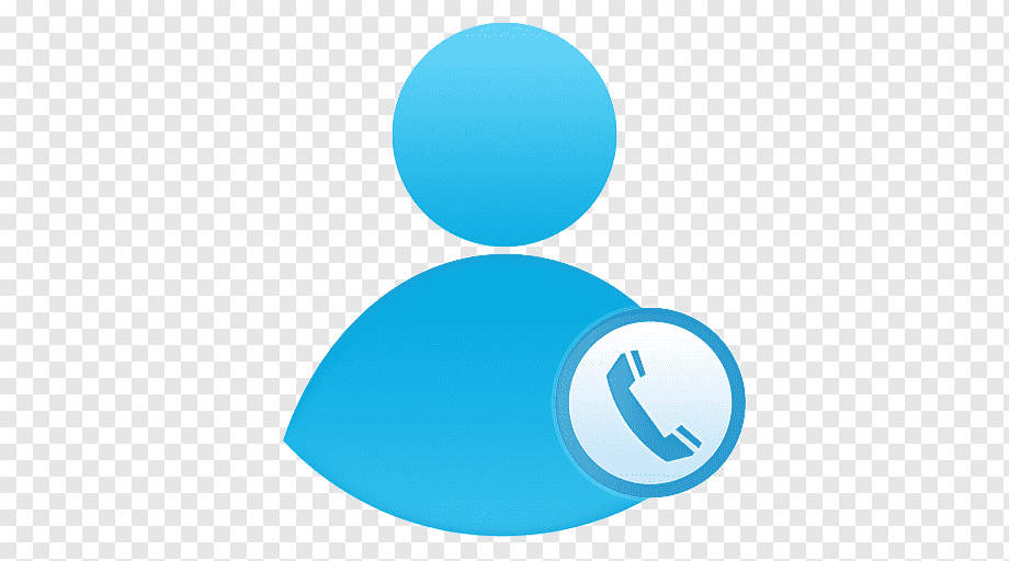 Blue user icon with a phone symbol indicating contact or call functionality.