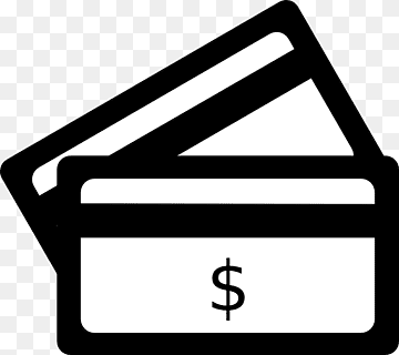 Black-and-white icon of a wallet holding two credit cards with a dollar sign on the front card.