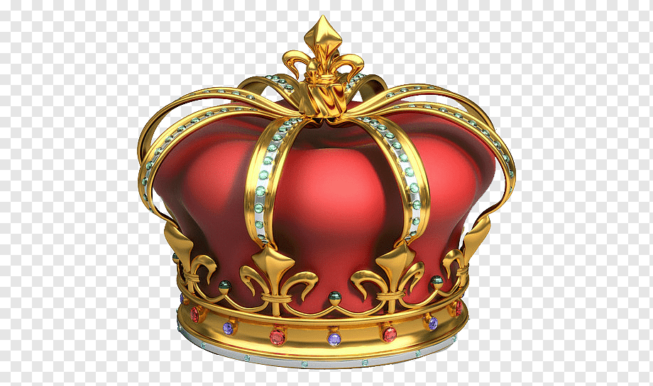 Royal Crown PNG - Gold & Red Regal Crown with Gems for Download