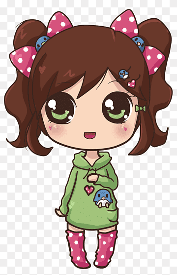 Cute Kawaii Girl Chibi Illustration - Free PNG Download