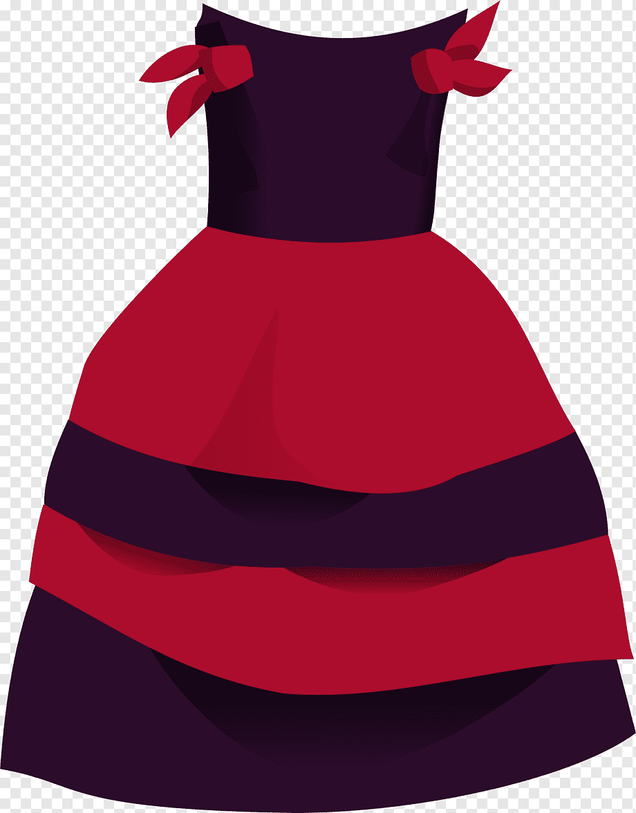 Red and Black Tiered Dress with Bow Details - Elegant Formal Wear