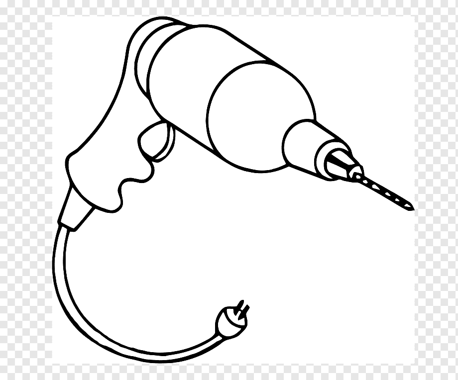 Corded Electric Drill Illustration - Free Vector Clipart