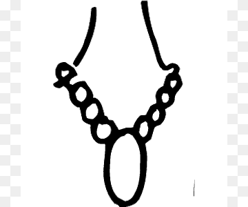 Hand-drawn sketch of a beaded necklace with an oval pendant, black-and-white line art style.
