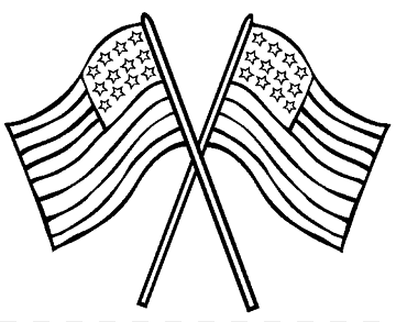 Crossed American Flags Clipart - Patriotic Symbol for Veterans Day, Independence Day & More