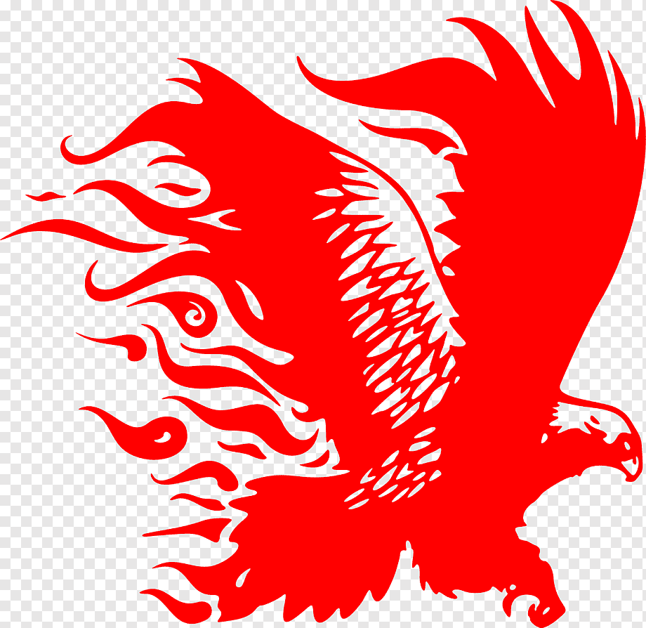 Eagle with flame blue Royalty Free Vector Image - Clip Art Library