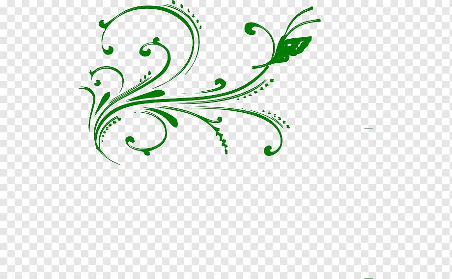 Green Floral Vine Decorative Element - Free PNG Download