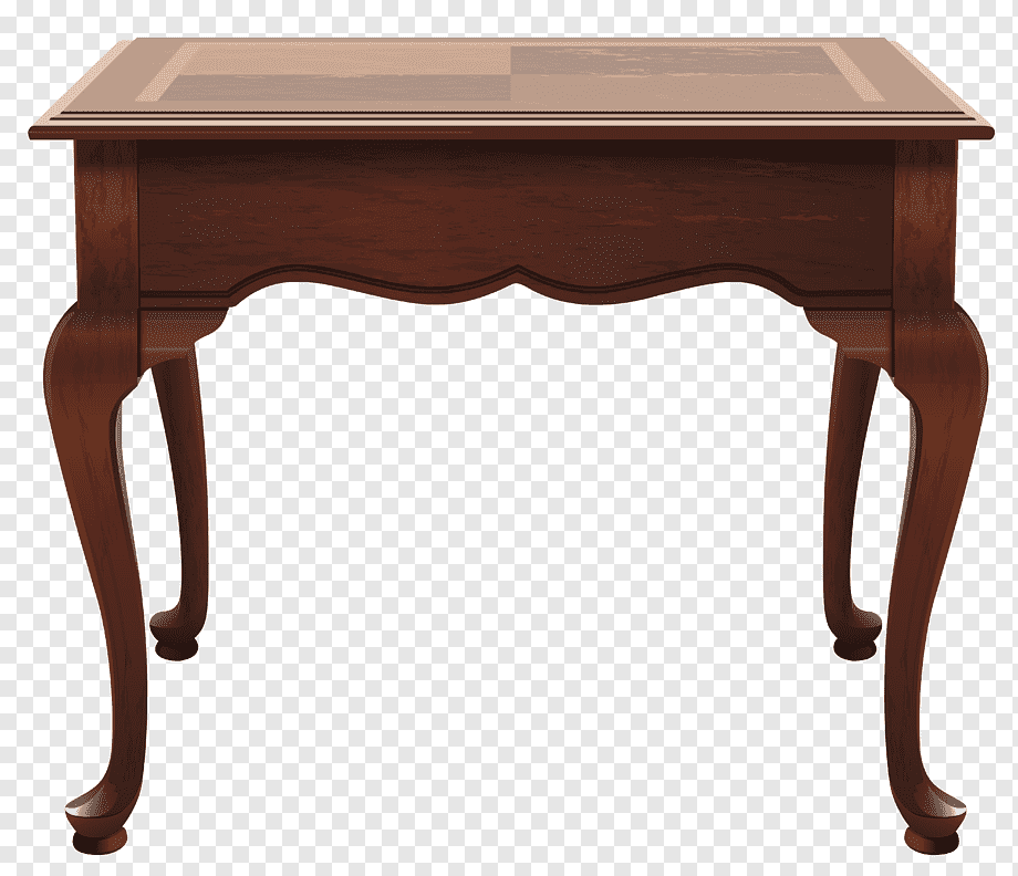 Classic wooden side table with ornate cabriole legs and inlaid top, traditional furniture design.