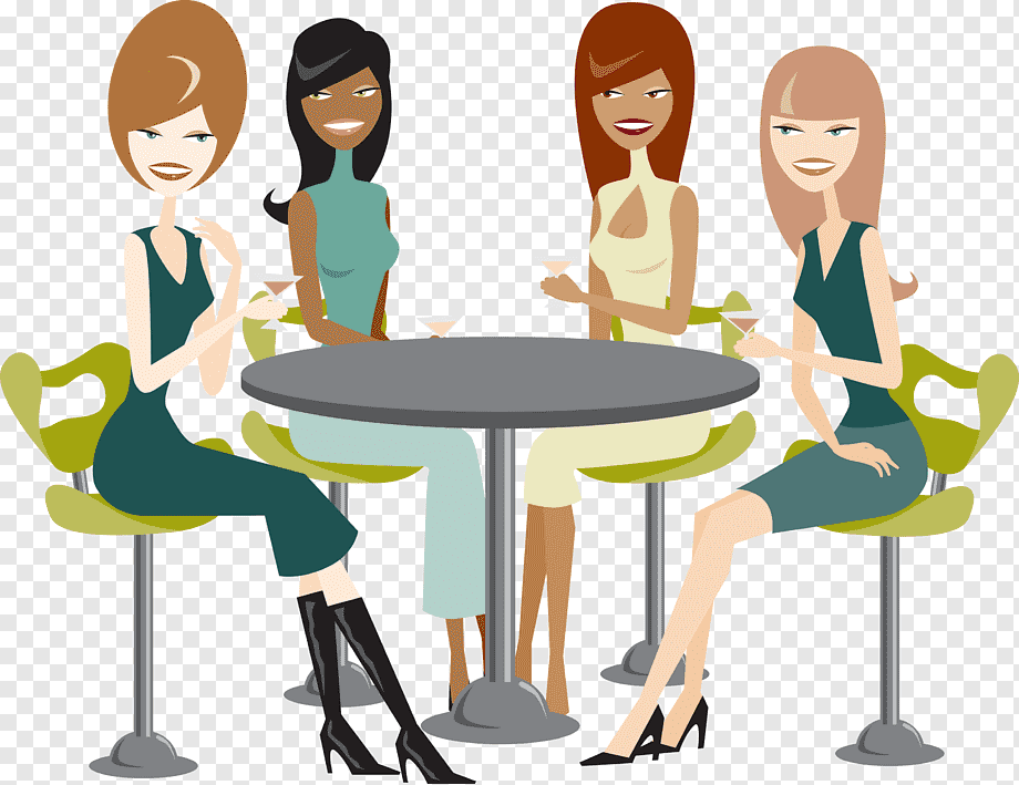 Women’s Night Out Illustration - Friendly Gathering & Social Connection