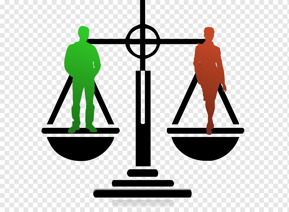 Gender Equality Symbol - Justice Scale with Male and Female Figures