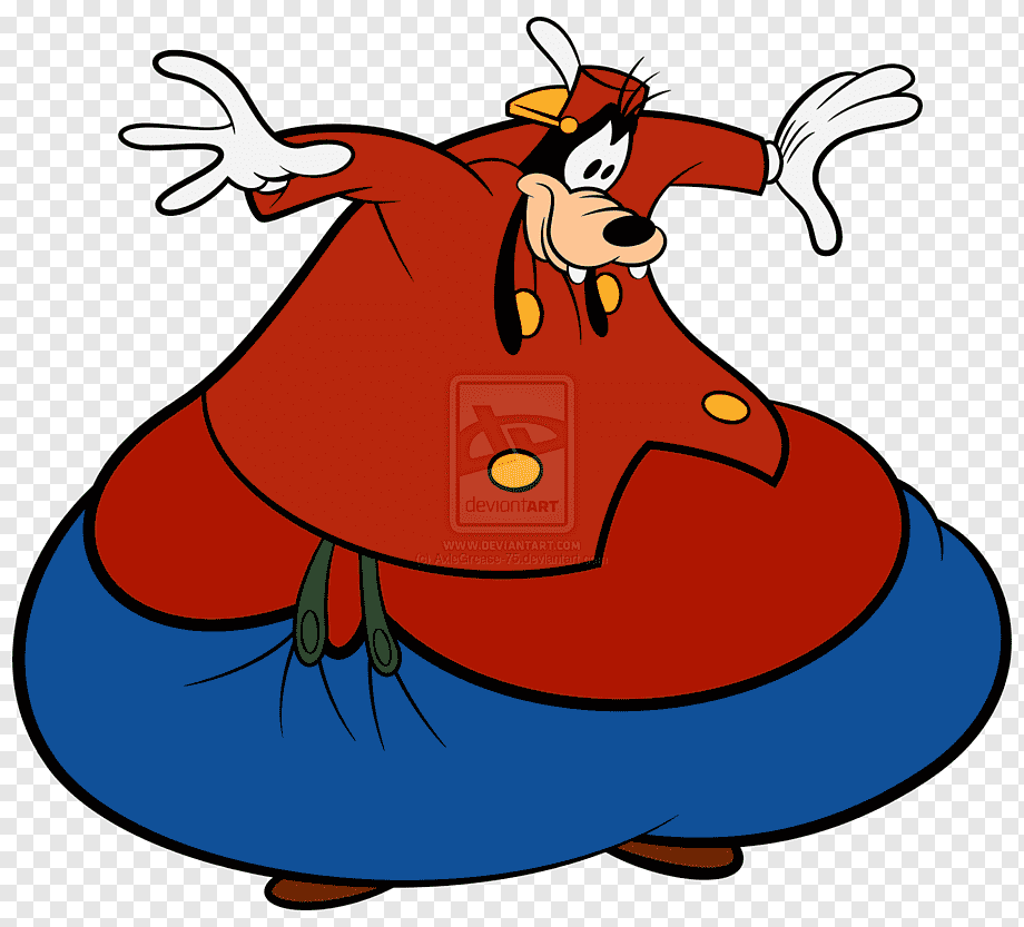 Goofy Cartoon Character in Classic Red Coat - Disney Illustration