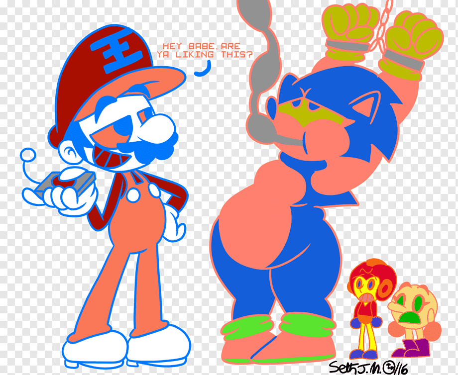 Mario and Sonic Fan Art - Bold, Exaggerated Character Design