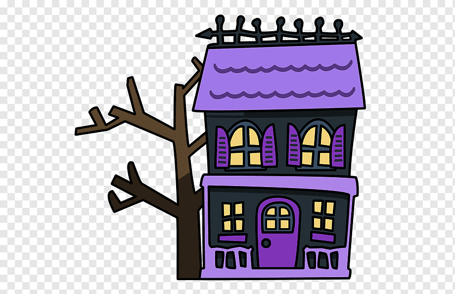 Cute Haunted House Clipart - Free Halloween Illustration for Kids & Designers