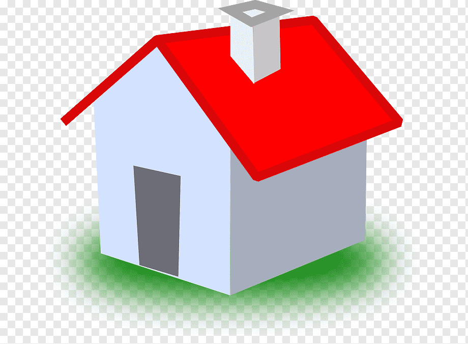 Home Icon Illustration - Red Roof House Graphic for Websites