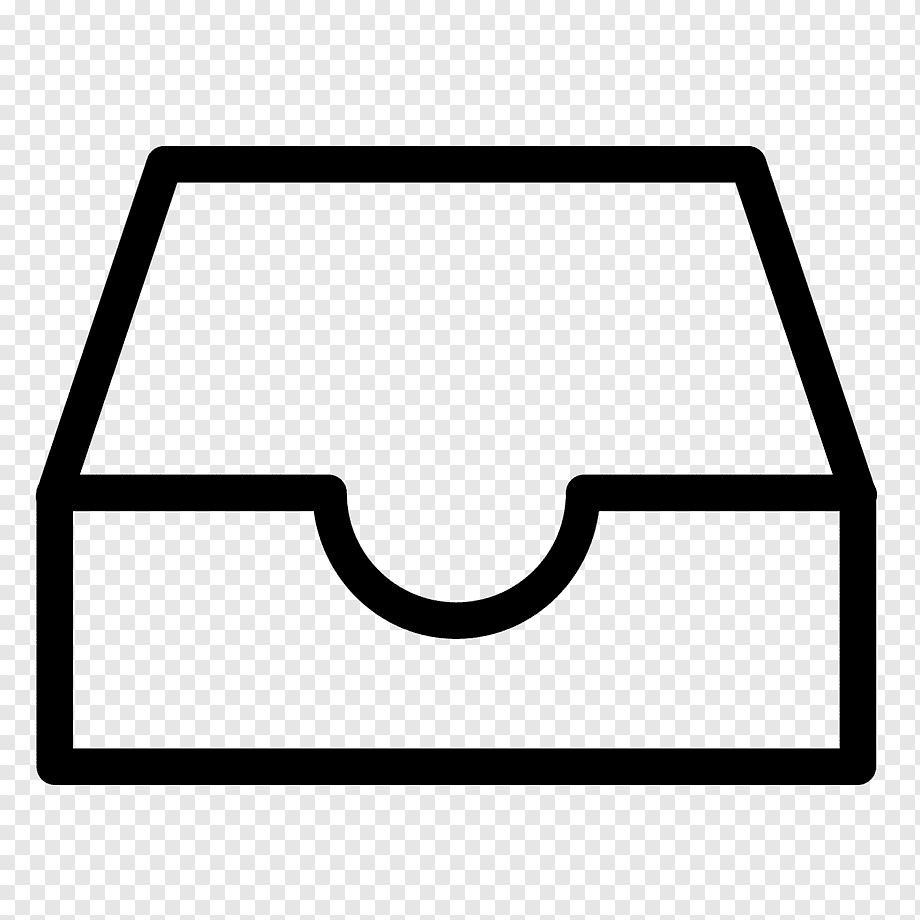 Simple black line icon of an open file folder on transparent background.