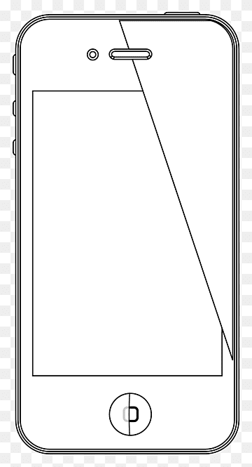Line drawing of a smartphone with a cracked screen, showing diagonal fracture from top-right to bottom-left.