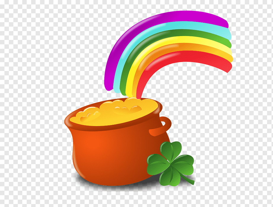 Pot of Gold and Rainbow Clipart - Free St. Patrick’s Day Illustration