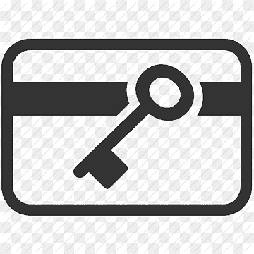 Credit card icon with a key overlaid, symbolizing secure payment or access control.