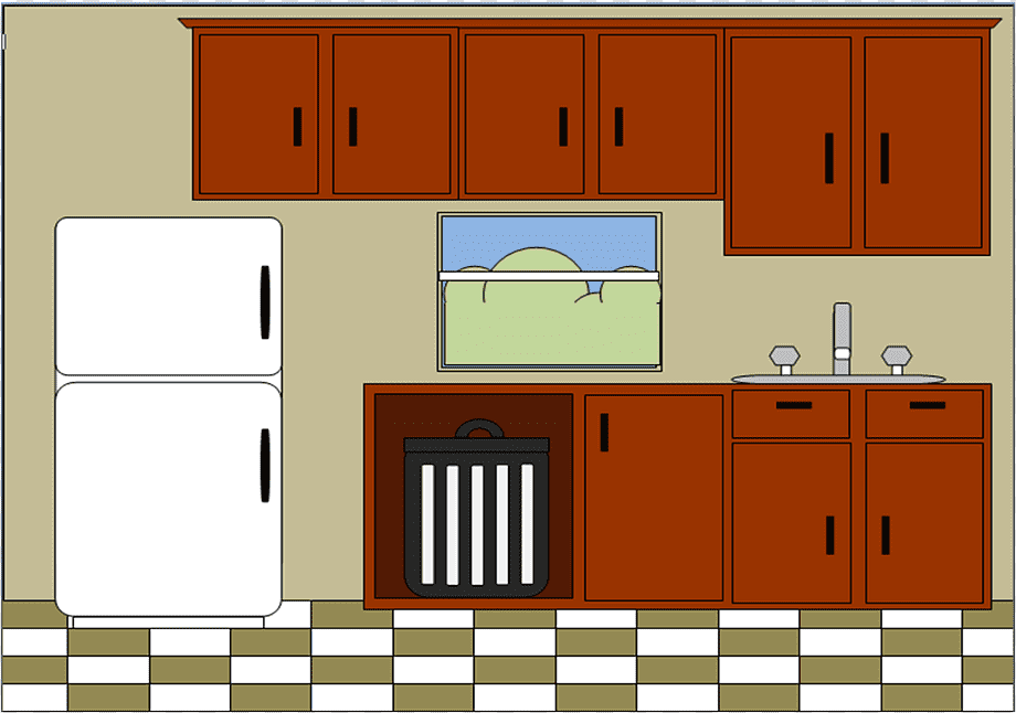 Illustrated Kitchen Layout for Home Design Inspiration