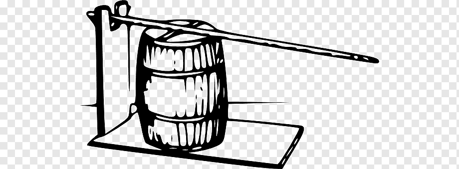 Historical Barrel Press Illustration - Traditional Wine or Cider Press Design