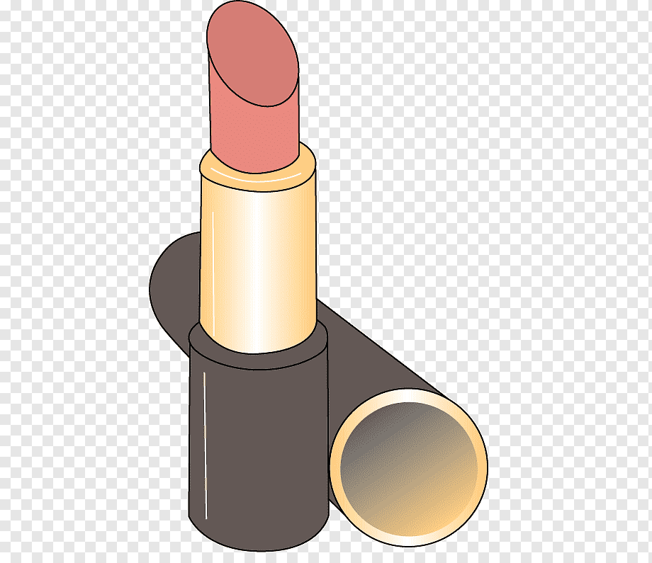 A classic matte lipstick in a brown tube with gold accents, cap removed and lying beside it on a transparent background.