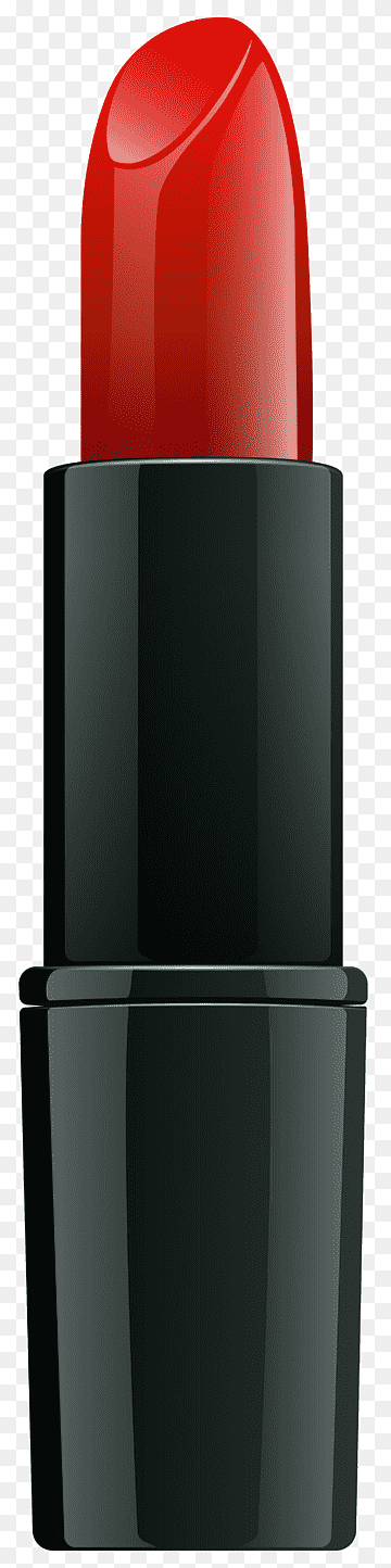 Vibrant red lipstick with glossy finish in sleek black tube, cap removed and product extended.
