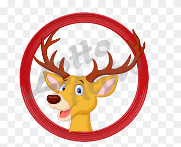 Fun Deer Illustration in Red Circle - Free Clipart for Holiday or Education Use