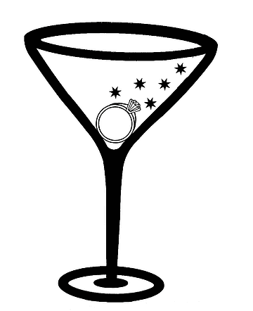Martini Glass with Engagement Ring - Symbol of Celebration & Proposal