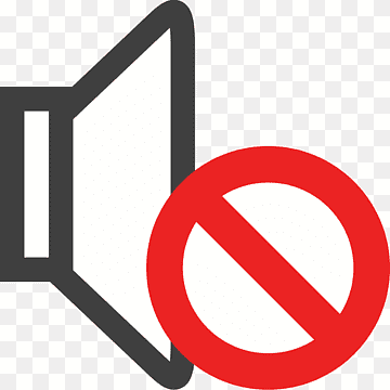 Speaker icon with red prohibition symbol indicating mute or sound off function.