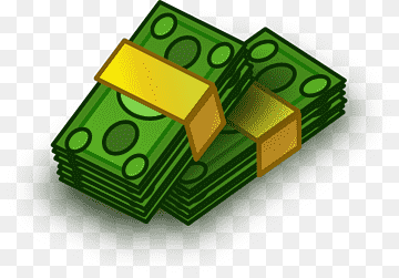 Stack of green cash bundles with gold bars on top, representing wealth and financial assets.
