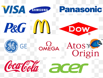 Logos of major global brands including Visa, Samsung, Panasonic, P&G, McDonald’s, Dow, GE, Omega, Atos Origin, Coca-Cola, and Acer.