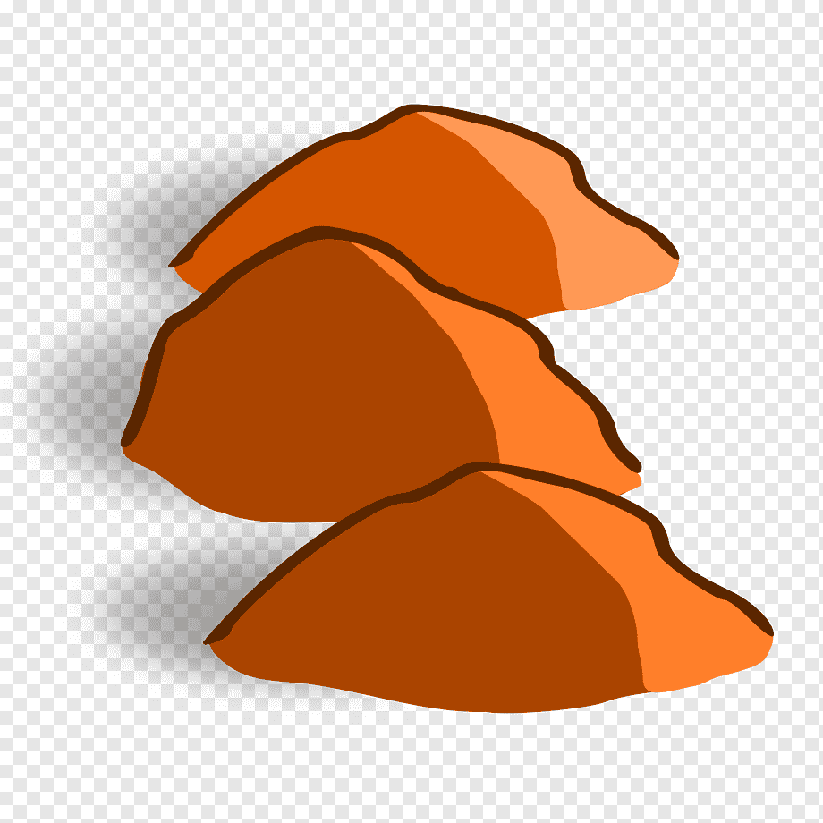 Three illustrated sweet potato slices with gradient orange-brown coloring and soft shadows on transparent background.