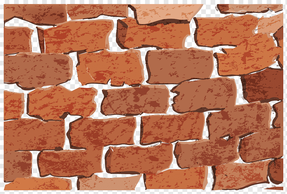 Illustration of a rustic red brick wall with uneven mortar joints and textured bricks.