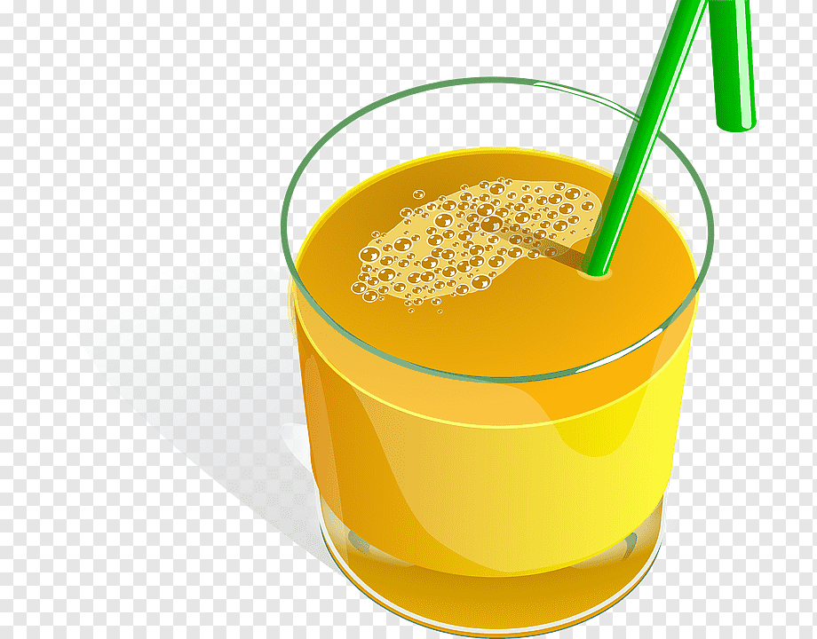 Fresh Orange Juice in Glass with Straw - High-Quality PNG Image